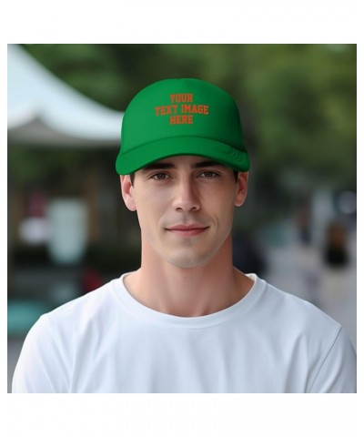 Custom Hats for Men Design Your Own Name Logo Text Image Personalized Hats Green $8.05 Baseball Caps