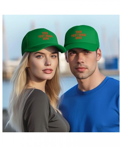 Custom Hats for Men Design Your Own Name Logo Text Image Personalized Hats Green $8.05 Baseball Caps