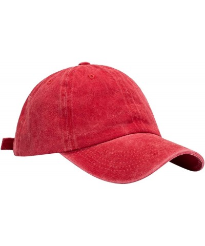 Baseball Cap for Men Women Vintage Adjustable Dad Hat for Outdoor Activities All Seasons Watermelon Red $5.89 Baseball Caps