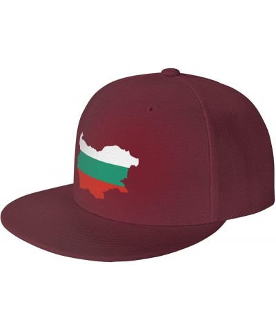 Bulgaria Terrain Map Baseball Cap for Men Women Snapback Hat Trucker Flat Bill Caps Sun Hat Dark Red $11.48 Baseball Caps