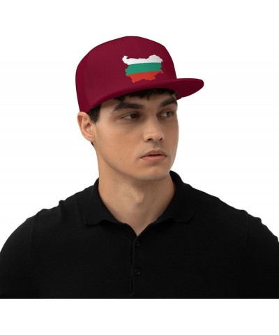 Bulgaria Terrain Map Baseball Cap for Men Women Snapback Hat Trucker Flat Bill Caps Sun Hat Dark Red $11.48 Baseball Caps