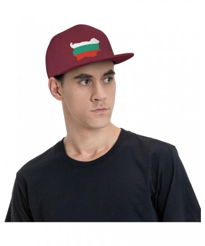 Bulgaria Terrain Map Baseball Cap for Men Women Snapback Hat Trucker Flat Bill Caps Sun Hat Dark Red $11.48 Baseball Caps