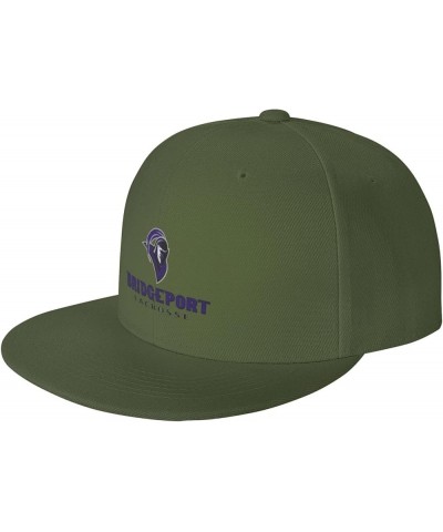 University of Bridgeport Logo Hats for Men Flat Bill Fitted Caps Hiphop Rap Adjustable Baseball Trucker Dad Hat Moss Green $2...