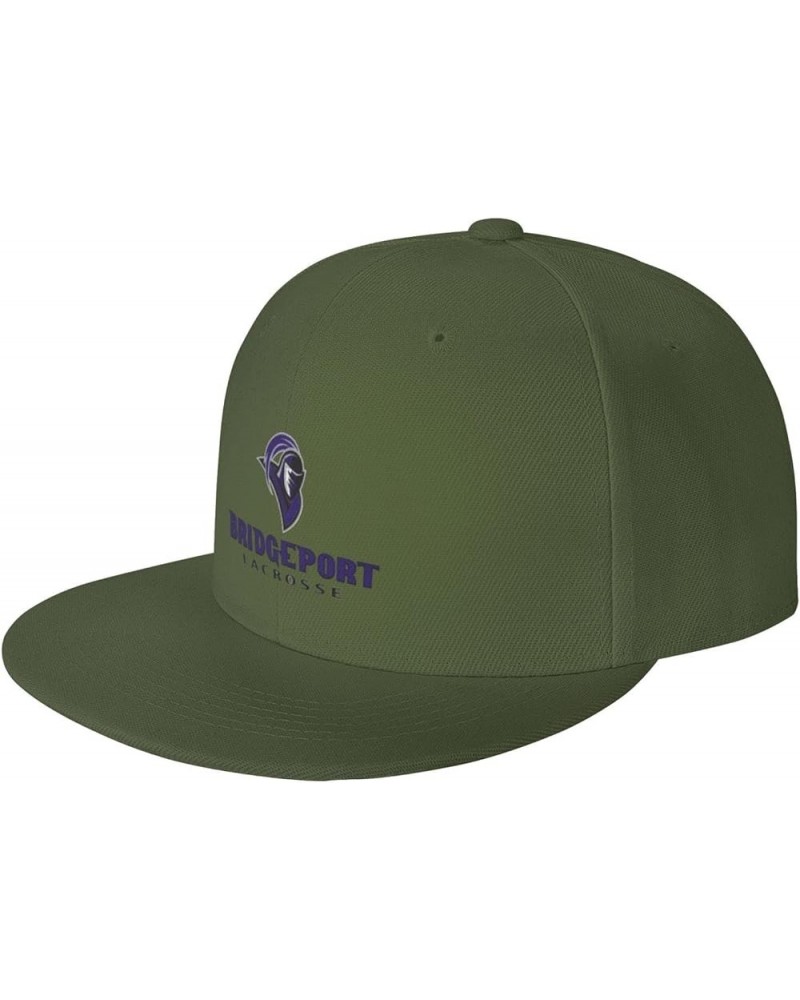 University of Bridgeport Logo Hats for Men Flat Bill Fitted Caps Hiphop Rap Adjustable Baseball Trucker Dad Hat Moss Green $2...