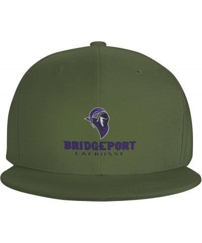 University of Bridgeport Logo Hats for Men Flat Bill Fitted Caps Hiphop Rap Adjustable Baseball Trucker Dad Hat Moss Green $2...