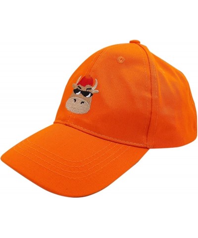 Funny Embroidered Baseball Cap with Cartoon Animal，Adjustable Buckle Snapback Hats Plain Curved Brim Hat Orange $6.48 Basebal...