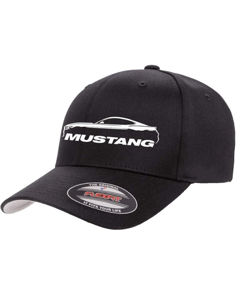 2015-20 Ford Mustang Coupe Classic Outline Design Flexfit 6277 Athletic Baseball Fitted Hat Cap Black $18.97 Baseball Caps