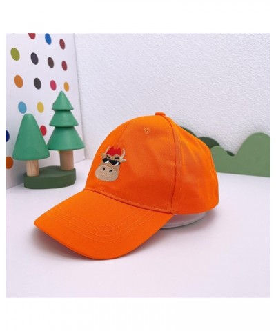 Funny Embroidered Baseball Cap with Cartoon Animal，Adjustable Buckle Snapback Hats Plain Curved Brim Hat Orange $6.48 Basebal...