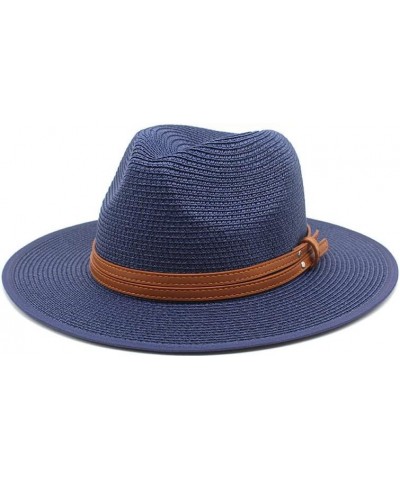 Summer Breathable Panama Straw Hat Men's and Women's Summer Hat Korean Style White Straw Hat Fengyan Sun Hats Navy $19.77 Sun...