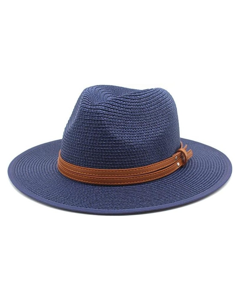 Summer Breathable Panama Straw Hat Men's and Women's Summer Hat Korean Style White Straw Hat Fengyan Sun Hats Navy $19.77 Sun...