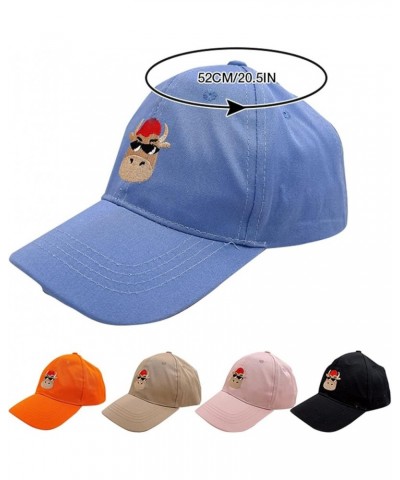 Funny Embroidered Baseball Cap with Cartoon Animal，Adjustable Buckle Snapback Hats Plain Curved Brim Hat Orange $6.48 Basebal...