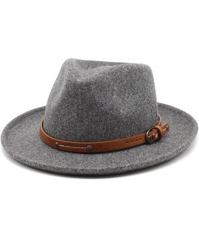 Soft Felt Fedora Hat for Men Women Curved Brim Felt Hat Jazz Hat Gentleman Party Dress Cap 56-58CM Dark Grey $18.45 Fedoras