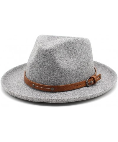 Soft Felt Fedora Hat for Men Women Curved Brim Felt Hat Jazz Hat Gentleman Party Dress Cap 56-58CM Dark Grey $18.45 Fedoras