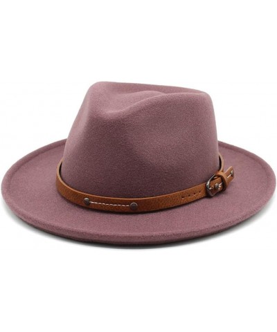 Soft Felt Fedora Hat for Men Women Curved Brim Felt Hat Jazz Hat Gentleman Party Dress Cap 56-58CM Dark Grey $18.45 Fedoras