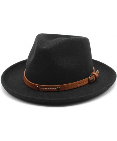 Soft Felt Fedora Hat for Men Women Curved Brim Felt Hat Jazz Hat Gentleman Party Dress Cap 56-58CM Dark Grey $18.45 Fedoras