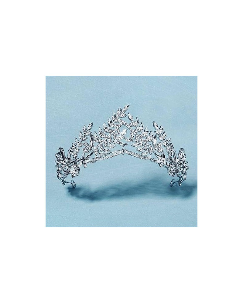 hair jewelry crown tiaras for women Leaf Crystal Crown Headband Bridal Wedding Hair Accessories for Women Hair Jewelry Rhines...