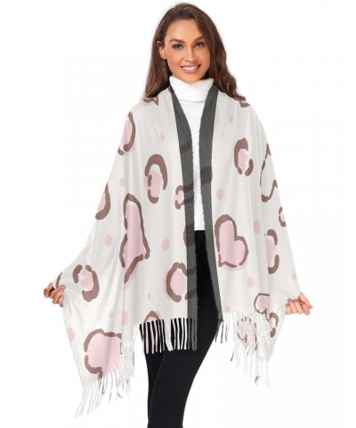 Scarves for Women Animal Cute Pink Hearts Seamless Scarf Soft Shawl Wrap Winter Scarf with Tassels $11.18 Scarves