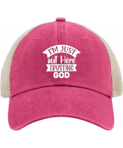 I'm Just Out Here Trusting God Cap Garden Hat AllBlack Hiking Hat Gifts for Boyfriends Cycling Caps Rose Red02 $12.53 Bucket ...