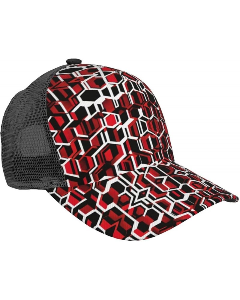 Abstract Geometric Pattern Print Mesh Womens Baseball Cap Hat Dad Hat Adjustable Hip Hop Hat Trucker Hat Abstract Geometric P...