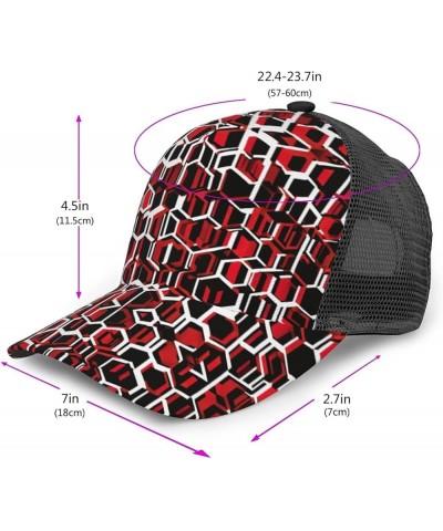 Abstract Geometric Pattern Print Mesh Womens Baseball Cap Hat Dad Hat Adjustable Hip Hop Hat Trucker Hat Abstract Geometric P...