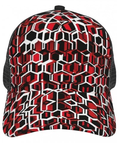 Abstract Geometric Pattern Print Mesh Womens Baseball Cap Hat Dad Hat Adjustable Hip Hop Hat Trucker Hat Abstract Geometric P...