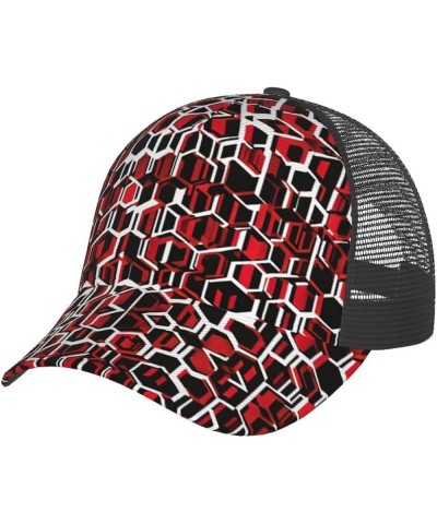 Abstract Geometric Pattern Print Mesh Womens Baseball Cap Hat Dad Hat Adjustable Hip Hop Hat Trucker Hat Abstract Geometric P...