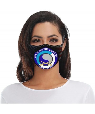 Army 29th Infantry Division Face Mask Washable Reusable Adults Breathable with 2 Filters Black $9.38 Balaclavas