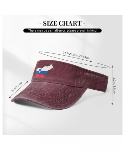 Slovenia Terrain Map Sun Visor Hats for Women Men Adjustable Sports Sun Hats Cotton Golf Cap Red $10.93 Visors