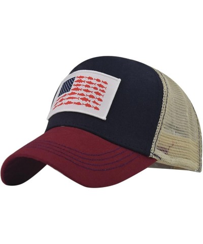 American Flag Patriotic USA Classic Mesh Snap Back Outdoors Trucker Baseball Cap Trucker Hat Khaki $6.17 Bucket Hats