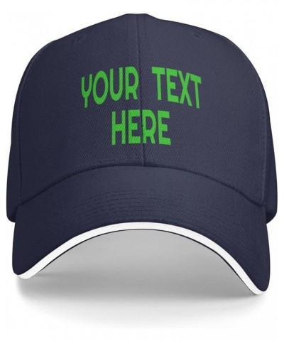 Custom Hats,Custom Photo Hats Your Custom Here,Add Your Own Text and Design,Classic Mens Womens Personalized Baseball Hat Nav...