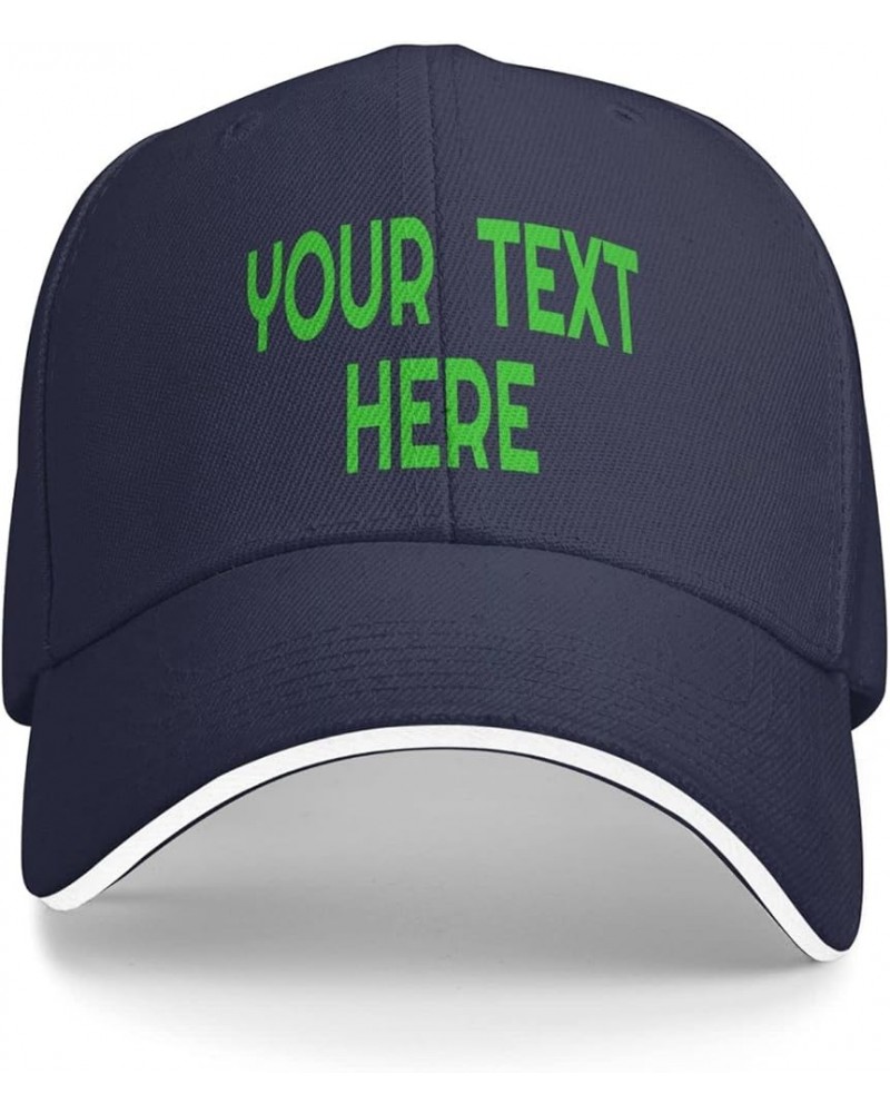 Custom Hats,Custom Photo Hats Your Custom Here,Add Your Own Text and Design,Classic Mens Womens Personalized Baseball Hat Nav...