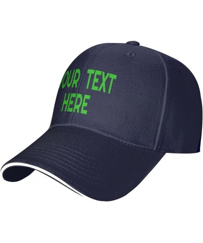 Custom Hats,Custom Photo Hats Your Custom Here,Add Your Own Text and Design,Classic Mens Womens Personalized Baseball Hat Nav...