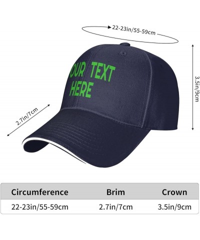 Custom Hats,Custom Photo Hats Your Custom Here,Add Your Own Text and Design,Classic Mens Womens Personalized Baseball Hat Nav...