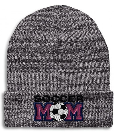 Beanies for Men Soccer Mom B Embroidery Soccer Winter Hats for Women Acrylic Skull Cap 1 Size Heather Grey Design Only $11.70...