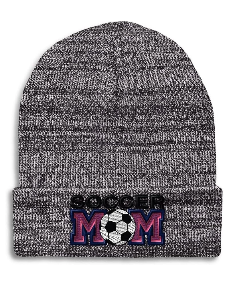 Beanies for Men Soccer Mom B Embroidery Soccer Winter Hats for Women Acrylic Skull Cap 1 Size Heather Grey Design Only $11.70...