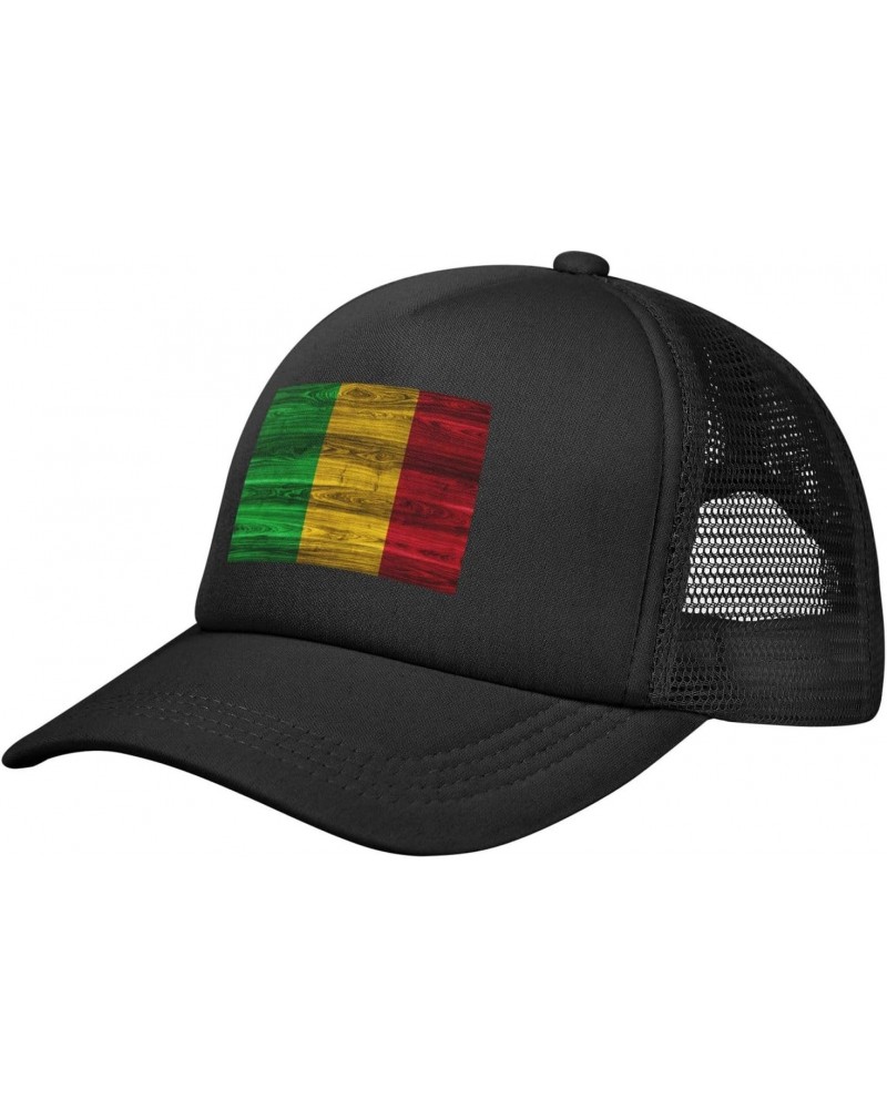 Mali Malian Flag Baseball Cap Adjustable Casual Mesh Hats Duck Tongue Hat for Men Women68 Black $10.98 Baseball Caps