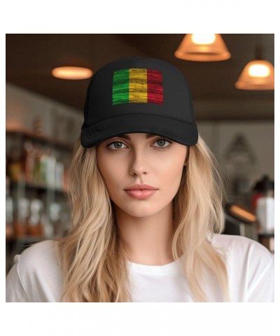 Mali Malian Flag Baseball Cap Adjustable Casual Mesh Hats Duck Tongue Hat for Men Women68 Black $10.98 Baseball Caps