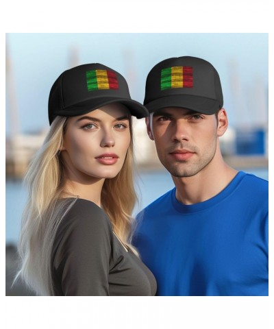 Mali Malian Flag Baseball Cap Adjustable Casual Mesh Hats Duck Tongue Hat for Men Women68 Black $10.98 Baseball Caps