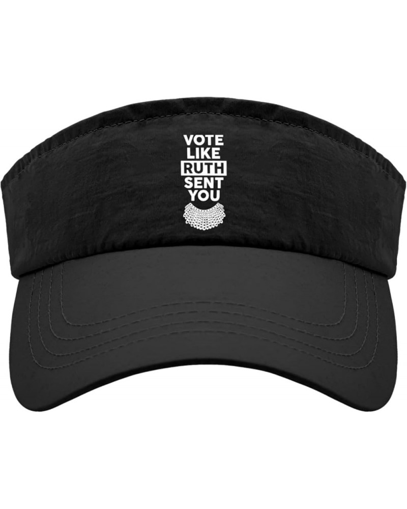 Vote Like Ruth Sent You Hat Visor Hats for Women Baseball Hat Packable Uv Protection Hats Allblack $10.34 Visors