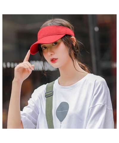 Sports Sun Visor Hat Women Men Adjustable Clip On Visors Outdoor Beach Cap Womens Hat Independence Day Gift Birthday Red $6.1...