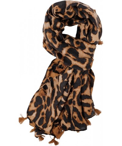 Long Scarf Silk Scarf for Women Fashion Scarf for Women Fall Scarf Women Fall Winter Scarf Tassel Animal Coffee $7.57 Scarves