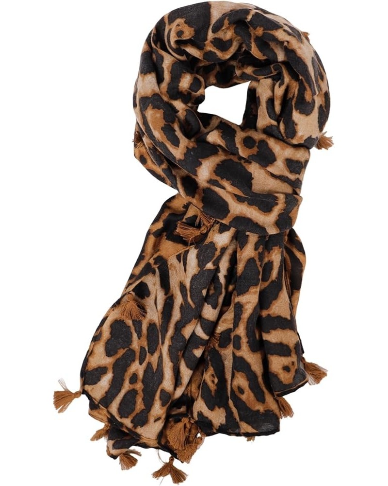 Long Scarf Silk Scarf for Women Fashion Scarf for Women Fall Scarf Women Fall Winter Scarf Tassel Animal Coffee $7.57 Scarves