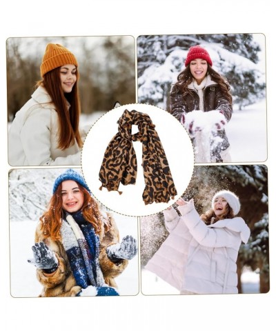 Long Scarf Silk Scarf for Women Fashion Scarf for Women Fall Scarf Women Fall Winter Scarf Tassel Animal Coffee $7.57 Scarves