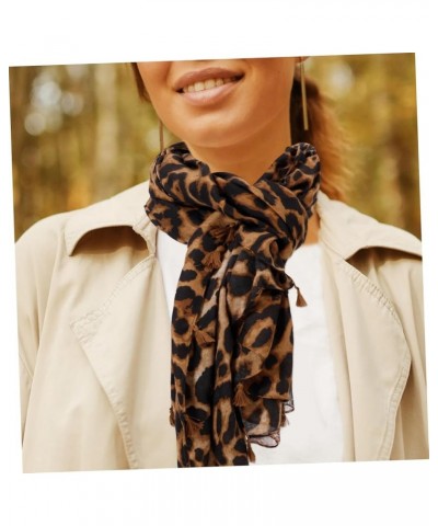 Long Scarf Silk Scarf for Women Fashion Scarf for Women Fall Scarf Women Fall Winter Scarf Tassel Animal Coffee $7.57 Scarves