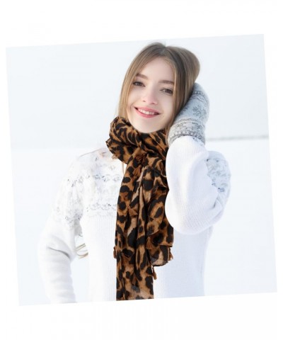 Long Scarf Silk Scarf for Women Fashion Scarf for Women Fall Scarf Women Fall Winter Scarf Tassel Animal Coffee $7.57 Scarves