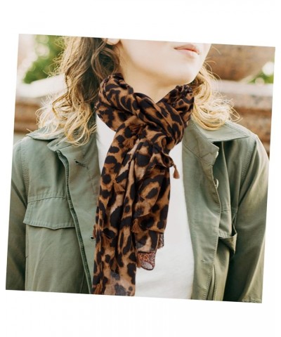 Long Scarf Silk Scarf for Women Fashion Scarf for Women Fall Scarf Women Fall Winter Scarf Tassel Animal Coffee $7.57 Scarves