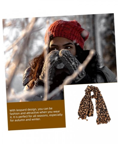 Long Scarf Silk Scarf for Women Fashion Scarf for Women Fall Scarf Women Fall Winter Scarf Tassel Animal Coffee $7.57 Scarves