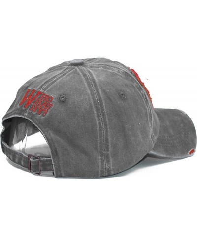 Unisex Letter W Embroidery Denim Washed Baseball Cap Vintage Adjustable Snapback Light Grey $8.54 Baseball Caps