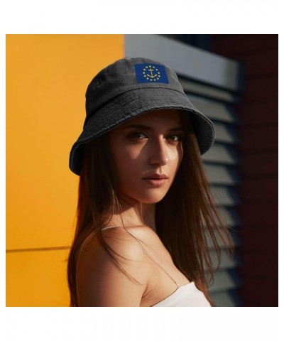 Flag of Rhode Island (1882-1897) Bucket Hat for Women Men Summer Travel Sun Hat Outdoor Cap Funny Bucket Hats Black $11.48 Bu...