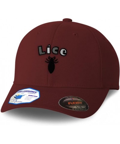 Custom Flexfit Hats for Men & Women Lice Insects Polyester Dad Hat Baseball Cap Burgundy Design Only $19.46 Baseball Caps